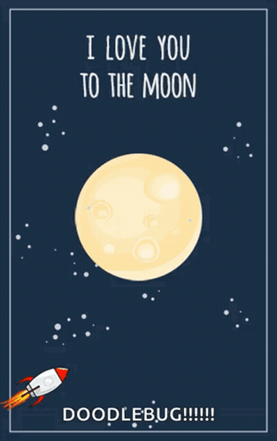 I Love You To The Moon And Back Greeting Card GIF