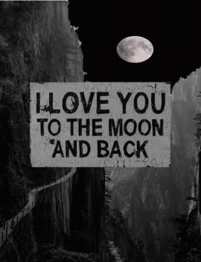 I Love You To The Moon And Back Sign GIF