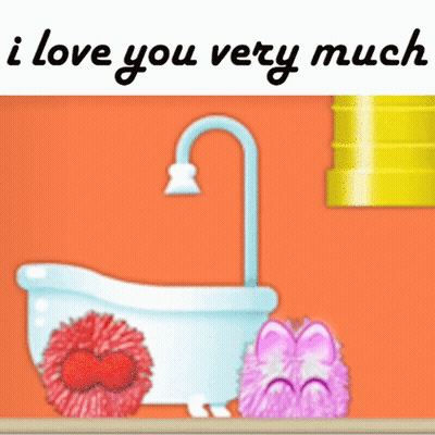 I Love You Very Much Card With Bathtub GIF