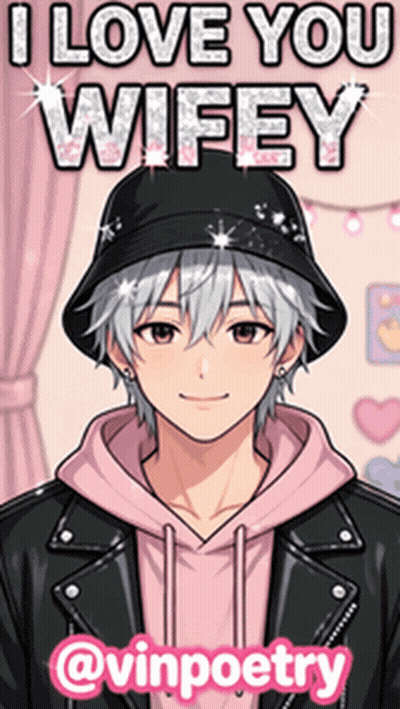 I Love You Wifey Poster With Man In Hat GIF