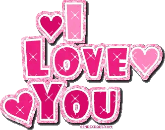 I Love You With Hearts Sticker