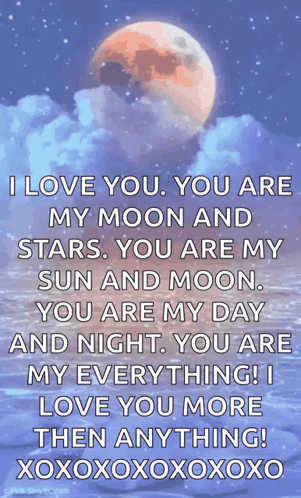 I Love You You Are My Moon And Stars You Are My Sun And Moon You Are My Day And Night You Are My Everything ! GIF