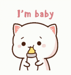 I'm Baby Cat Drinking Milk GIF
