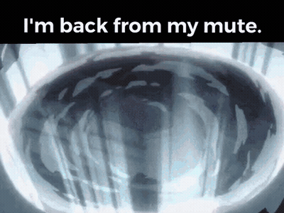 I 'M Back From My Mute Written On A Picture GIF