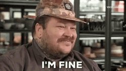 I'm Fine Fat Guy Smiling GIF