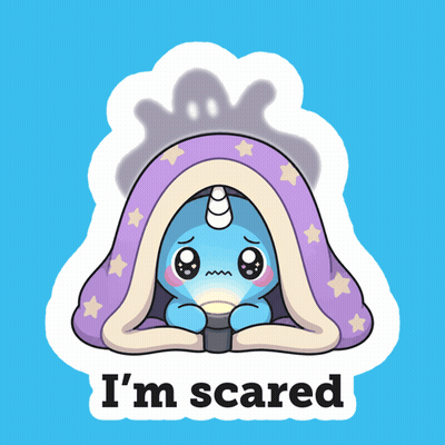 I'm Scared Blue Unicorn GIF