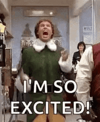 I'm So Excited Elf Will Ferrell GIF | GIFDB.com