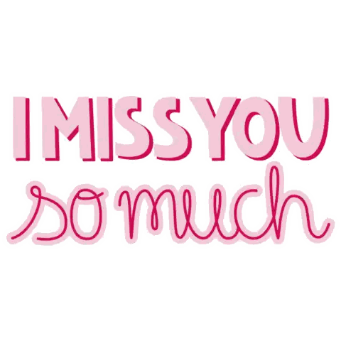 I Miss You So Much Pink Letters Sticker