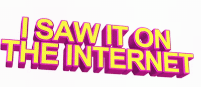 I Saw It On The Internet Sign Yellow And Pink GIF