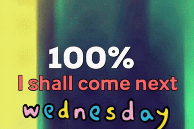 I Shall Come Next Wednesday On Colorful Background GIF