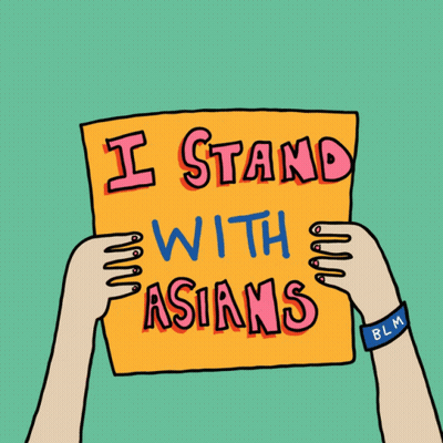 I Stand With Asians Sign GIF