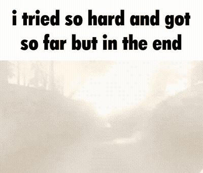 I Tried So Hard And Got So Far But In The End GIF