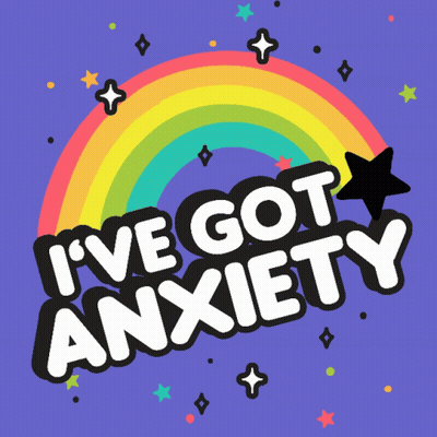 I've Got Anxiety Rainbow Sticker GIF