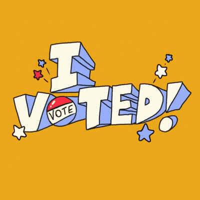 I Voted Yellow Background Stars GIF