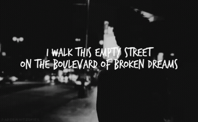 I Walk This Empty Street On The Boulevard Of Broken Dreams Black And White Photo GIF
