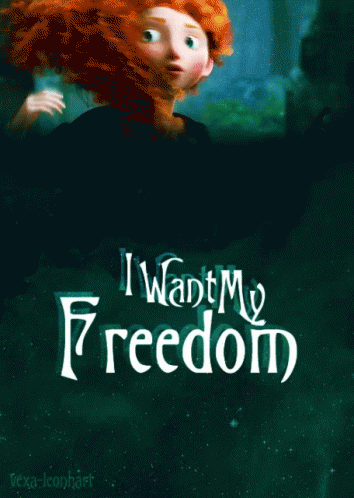 I Want My Freedom Cartoon Girl Poster GIF