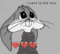 I Want To Die Sad Bugs Bunny GIF