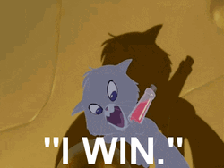 I Win Mischievous Cat Emperors New Groove GIF