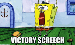I Win Victory Screech SpongeBob GIF