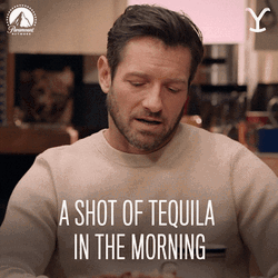 Ian Bohen Shot Don Julio Tequila In Morning GIF