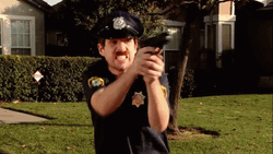 Ian Hecox Weird Cop Firing Gun GIF