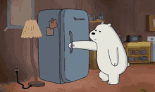 Ice Bear Bed Time Fridge Shut Good Night GIF