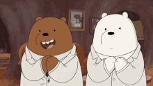 Ice Bear Grizzly White Suits Clapping Impressed Nice Work GIF