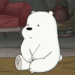 Ice Bear Has A Tiny Patience GIF