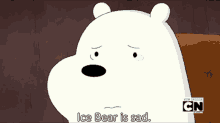 Ice Bear Is Sad Depressed Miserable Sorrowful Unhappy GIF