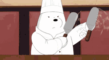Ice Bear Sushi Master Chef Benihana GIF