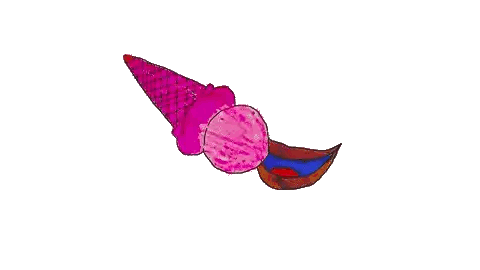 Ice Cream Cone And Brush Mark Sticker