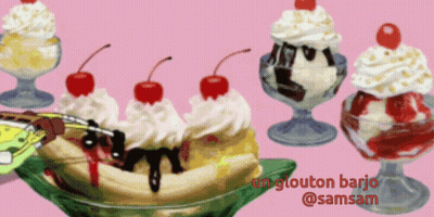 Ice Cream Sundaes On Pink With Un Glouton Barjo @Samsam GIF