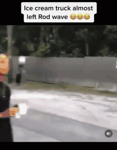 Ice Cream Truck Almost Left Rod Wave Written On The Bottom Of The Screen GIF