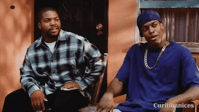 Ice Cube And Snoop Dogg Are Sitting On A Porch Talking GIF