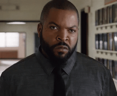 Ice Cube Black Shirt Tie Funny Face GIF