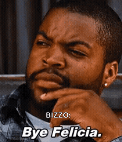 Ice Cube Hand On Chin Saying Bizzo Bye Felicia GIF
