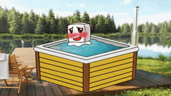 Ice Cube In Hot Tub GIF
