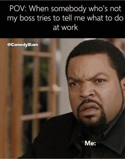 Ice Cube Is Making A Funny Face With The Caption " Pov When Somebody Who 'S Not My Boss GIF