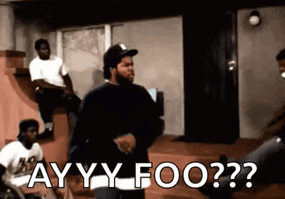 Ice Cube Is Standing In Front Of A Group Of Men And Says Ayy Foo GIF