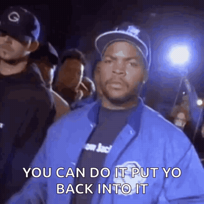 Ice Cube Is Wearing A Blue Jacket And A Hat And Says You Can Do It Put Yo Back Into It . GIF