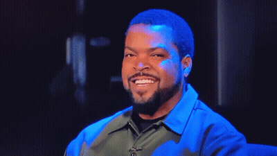 Ice Cube Looking At Camera In Blue Light GIF