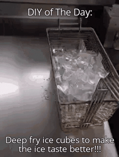 Ice Cubes Being Deep Fried GIF