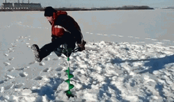 Ice Fishing Fail Drill  GIF