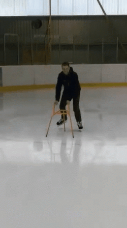 Ice Skating With Support  GIF