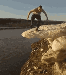 Icebreaker Falling Off The Cliff GIF