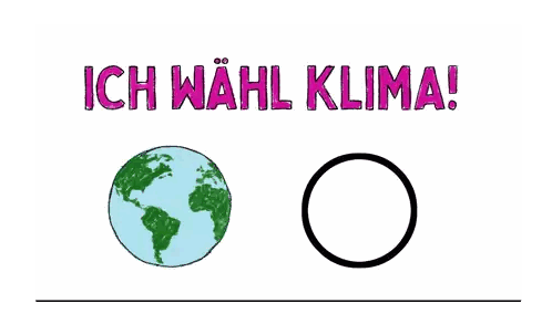 Ich Wahl Klima Sign With Globe Sticker