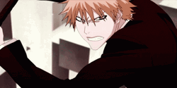 Ichigo Kurosaki Shocked Hollow Mask Transform GIF
