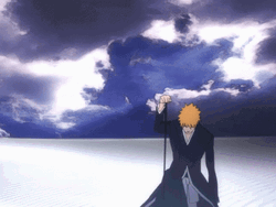 Ichigo Kurosaki Tensa Zangetsu Stand Up GIF