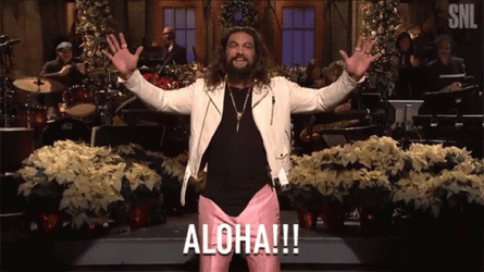 Iconic Jason Momoa Aloha SNL Opening GIF