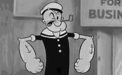 Iconic Strong Popeye Pose GIF